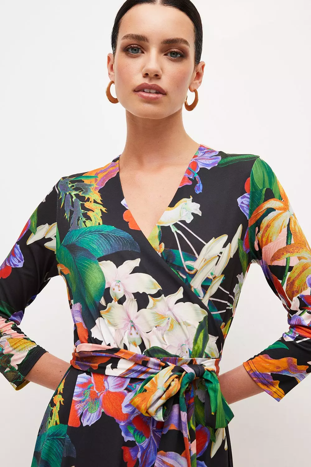 Petite Tropical Print Jersey Dress | Karen Millen